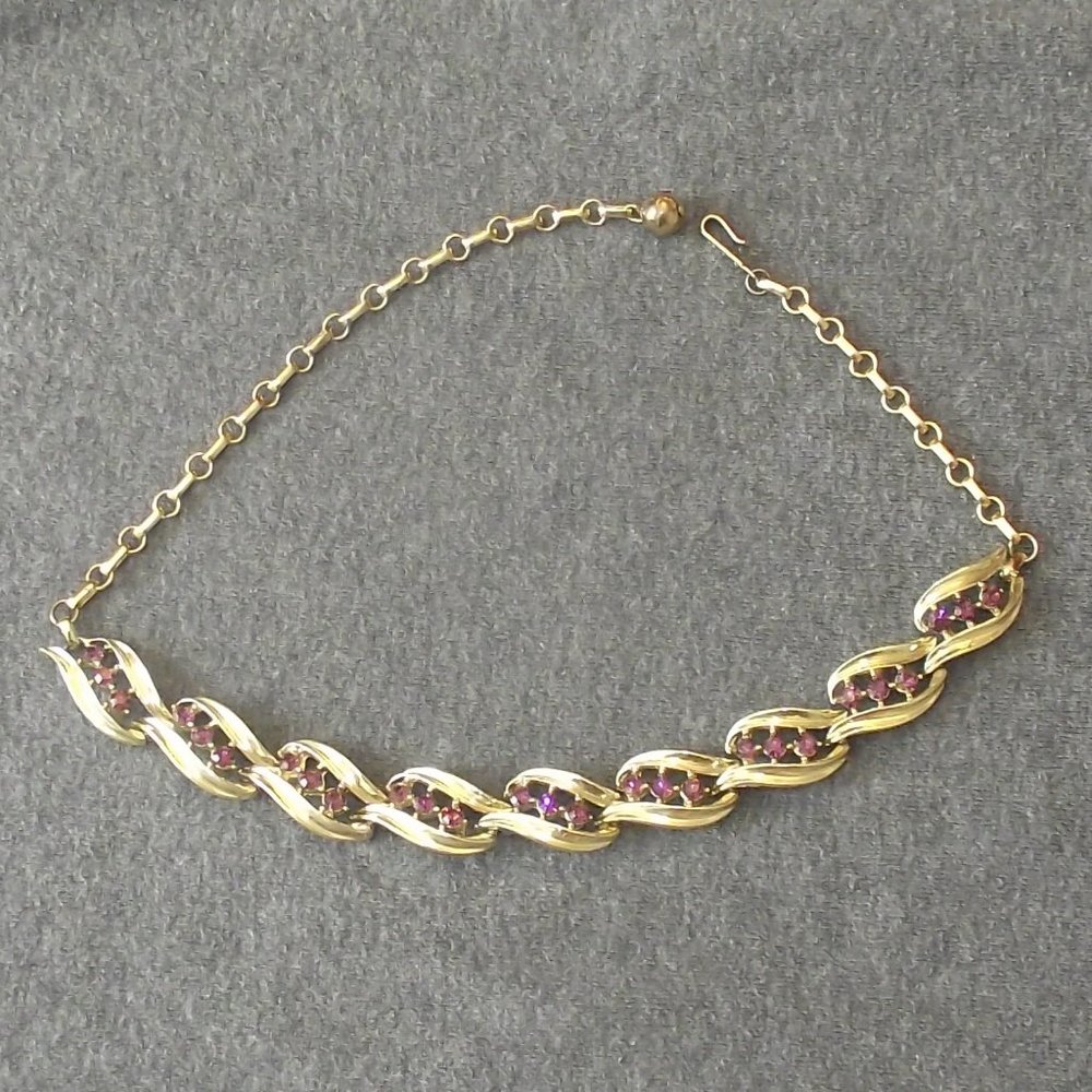 Vintage Gold and Purple Necklace